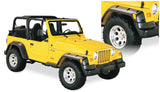 Bushwacker 97-06 Jeep TJ Fender Flares Large Pocket Style Euro Ribicon Conversion Package - Black - 10913-07