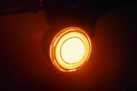 Kuryakyn Tracer L.E.D. Front Turn Signal Insert, White/Amber Light, Smoke Lens 1157 - 2902
