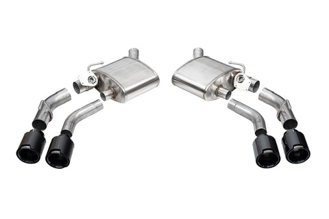 Corsa 2016-2024 Chevrolet Camaro SS / ZL1 Valved Axle-Back Exhaust w/ Black Carbon Fiber Quad Tips - 21789CFBLK