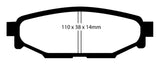EBC 12+ Subaru BRZ 2.0 (solid rear rotors) Yellowstuff Rear Brake Pads - DP41584R