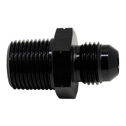 DeatschWerks 6AN Male Flare to 3/8in Male NPT Adapter - Anodized Matte Black - 6-02-0902-B