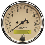 Autometer 3-1/8in 0-190km/h Antique Beige Elec. Programmable Speedometer - 1887-M