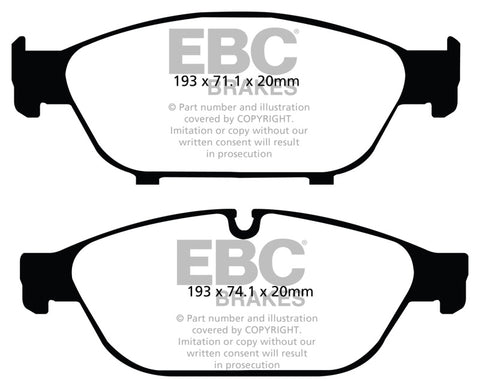 EBC 12+ Audi A6 Quattro 3.0 Supercharged Yellowstuff Front Brake Pads - DP42086R