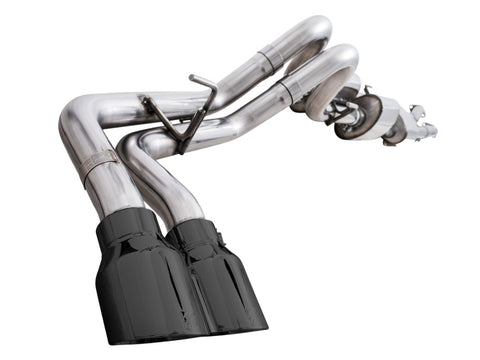 AWE Tuning 16-22 Toyota Tacoma 0FG Cat-Back Exhaust w/ BashGuard - Dual Diamond Black Tips - 3015-33826
