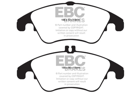 EBC 12+ Mercedes-Benz C250 Coupe 1.8 Turbo Sport Edition Yellowstuff Front Brake Pads - DP41991R
