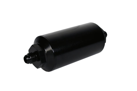 Aeromotive In-Line Filter - (AN-6 Male) 10 Micron Fabric Element Bright Dip Black Finish - 12347