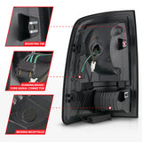 ANZO 09-18 Dodge Ram 1500 Full LED Taillights w/ Sequential Black Housing/Clear Lens - 311452