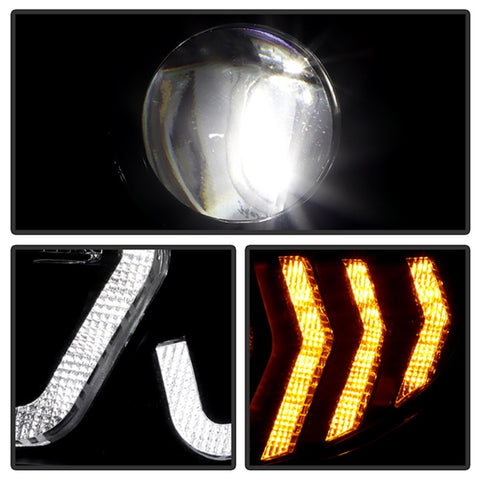 Honda Civic 16-20 LED Model High-Power LED Module Headlights - Black (PRO-YD-HC16LEDAP-SEQGR-BK) - 5088932