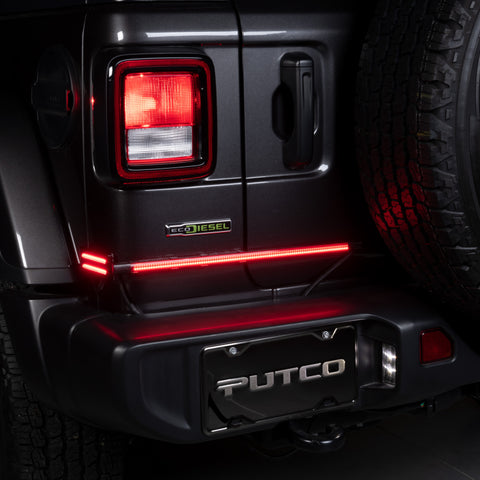 Putco 2019+ Ram 1500/Jeep Wrangler JK/JL 18in Red Split Blade LED Tailgate Light Bar (Pair) - 92010-18
