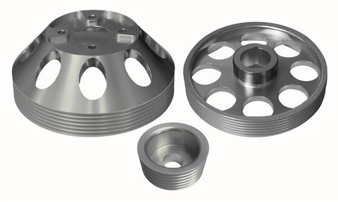 Torque Solution Lightweight WP/Crank/Alt Pulley Combo (Silver): Hyundai Genesis Coupe 3.8 2010+ - TS-GEN-006S