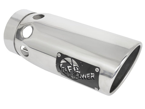 aFe Large Bore-HD 5 IN 409 SS DPF-Back Exhaust System w/Polished Tip 20-23 GM Truck V8-6.6L - 49-44125-P