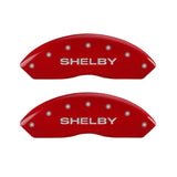 MGP 4 Caliper Covers Engraved Front Shelby Engraved Rear Tiffany Snake Red finish silver ch - 10197SSBYRD