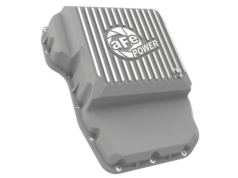 aFe Transmission Pan Raw w/ Machined Fins 13-19 Dodge Diesel Trucks L6-6.7L (td) - 46-71160A