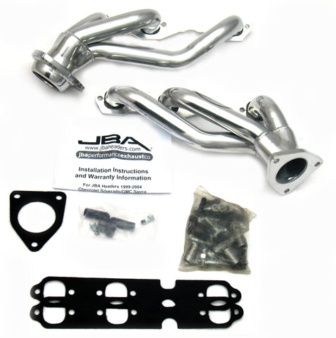 JBA 03-13 GM Truck 4.3L V6 1-1/2in Primary Silver Ctd Cat4Ward Header - 1842S-9JS