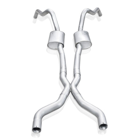 Stainless Works 62-67 Chevy Nova 3in Catback w/ X-Pipe Turbo Chambered Mufflers 3in Cores - NVSBC3CB