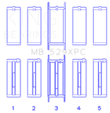 King Ford 260CI/289CI/302 5.0L Windsor Coated Crankshaft Main Bearing Set of 5 (Size STDX) - MB529XPCSTDX