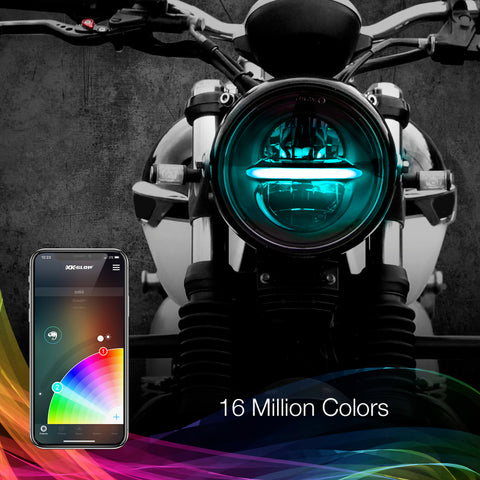 XK Glow Chrome Bezel 5.75in XKchrome LED headlight - XK-5IN-KIT-W