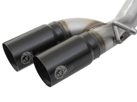 aFe Rebel Series CB 3in Middle Side Exit SS Exht w/ Black Tips 15-17 Chevy Colorado / GMC Canyon - 49-44061-B
