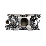 Edelbrock Chevy SB Victor Jr. 23 Degree Intake Manifold - Chrome Plasma Finish - 2975-CP