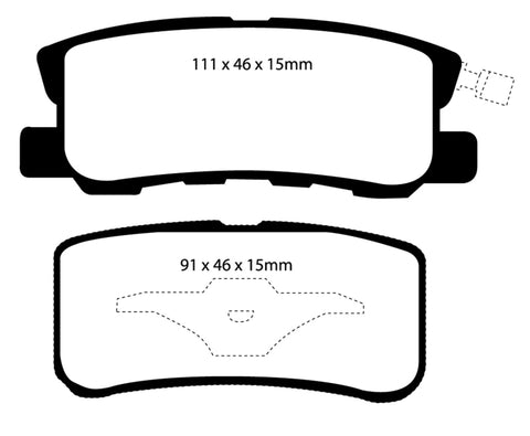 EBC 11-14 Chrysler 200 3.6 Yellowstuff Rear Brake Pads - DP41407R