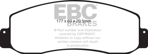 EBC 05-07 Ford F250 (inc Super Duty) 5.4 (2WD) Extra Duty Front Brake Pads - ED91777
