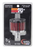 K&N Steel Base Crankcase Vent Filter .75in Vent OD x 2in OD x 1.5in Height - 62-1030