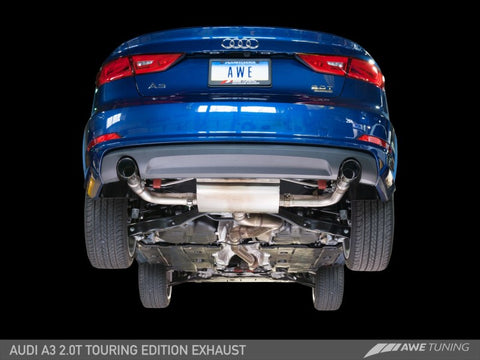 AWE Tuning Audi 8V A3 Touring Edition Exhaust - Dual Outlet Diamond Black 90 mm Tips - 3015-32058
