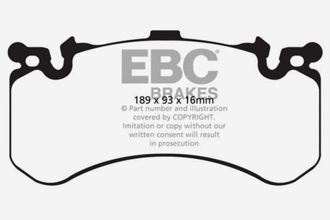 EBC 11+ Audi A8 Quattro 6.3 (Cast Iron Rotors) Yellowstuff Front Brake Pads - DP42158R
