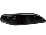 Raxiom 94-98 Ford Mustang LED Halo Projector Headlights- Black Housing (Smoked Lens) - 49119
