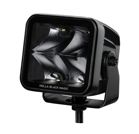 Hella Universal Black Magic 3.2in L.E.D. Cube Kit - Flood Beam (Long Range) - 358176821