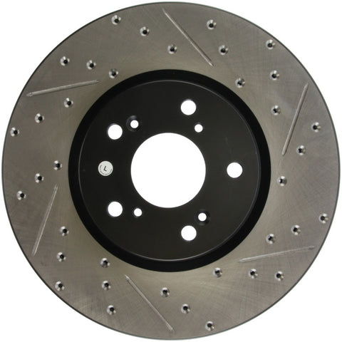 StopTech 04-08 Acura TL (Brembo Caliber) SportStop Slotted &amp; Drilled Left Front Rotor - 127.40062L