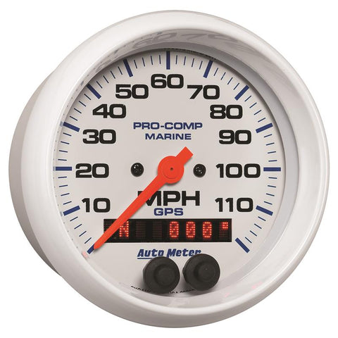 Autometer Gauge GPS Speedometer 3-3/8in 120 MPH Marine White Gauge - 200637