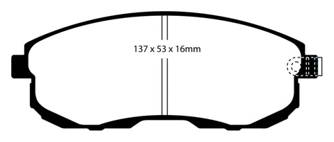 EBC 02 Infiniti G35 3.5 w/o DCS Bluestuff Front Brake Pads - DP51636NDX