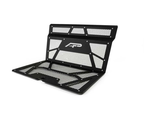 Agency Power 14-18 Polaris RZR XP 1000 / XP Turbo Vented Engine Cover - Matte Black/Gloss Black Mesh - AP-RZR-111-FMB-MGBLK