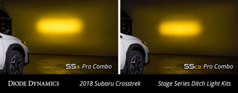 Diode Dynamics 18-21 Subaru Crosstrek Pro SS3 LED Ditch Light Kit - White Combo - DD6560