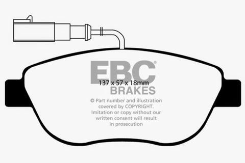 EBC 12+ Fiat 500 1.4 Turbo Abarth Redstuff Front Brake Pads - DP31383C