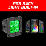 XK Glow Flush Mount XKchrome 20w LED Cube Light w/ RGB Accent Light - Driving Beam - XK065002-D