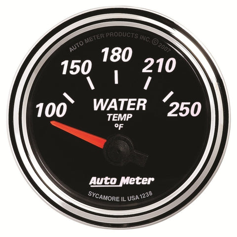 Autometer Designer Black II 52mm 250 Deg F Water Temp Gauge - 1238