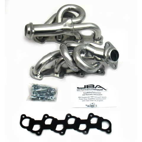 JBA 97-03 Ford F-150 4.6L 2V 1-1/2in Primary Silver Ctd Cat4Ward Header - 1677SJS