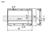 Koyo 03-05 Dodge SRT-4 2.4L Turbo (MT) Radiator - V2362