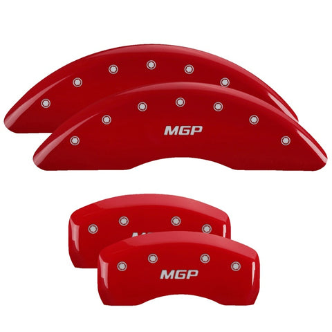MGP 17-18 Jaguar F-Pace 4 Caliper Covers Engraved Front & Rear MGP Red Finish/Silver Characters - 41110SMGPRD