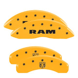 MGP 4 Caliper Covers Engraved Front Ram Rear Ramhead Yellow Finish Black Char 2006 Dodge Durango - 12134SRMHYL
