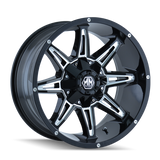 Mayhem 8090 Rampage 18x9 / 5x150 BP / -12mm Offset / 110mm Hub Black w/ Milled Spokes Wheel - 8090-8997M