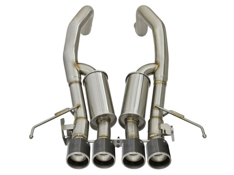 aFe MACHForce XP 3in -2 1/2in Axle Back SS Exhaust w/Carbon Fiber Tips 14-17 Chevy Corvette V8 6.2L - 49-34056-C