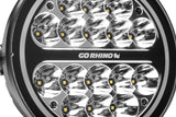 Go Rhino Xplor Blackout Series Round LED Spot Light Beam w/DRL (Surface/Thread Stud Mnt) 7in. - Blk - 750800711SRS
