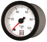 Autometer Stack 52mm 0-100 PSI 1/8in NPTF Male Pro Stepper Motor Fuel Pressure Gauge - White - ST3356
