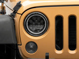 Raxiom 07-18 Jeep Wrangler JK Axial Spider LED Headlights w/Angel Eye Halo- Blk Housing (Clear Lens) - J152602