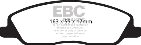 EBC 10-14 Ford Mustang 3.7 Redstuff Front Brake Pads - DP31869C