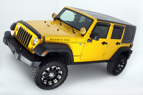 AVS 07-18 Jeep Wrangler Unlimited Ventvisor Outside Mount Window Deflectors 4pc - Smoke - 94249