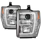 Spyder 08-10 Ford F-250 Ver 2 Proj Headlight - Switch Back Light Bar - Chrome - PRO-YD-FS08V2-SBLB-C - 5086211